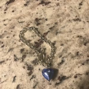 Murano glass bracelet blue heart